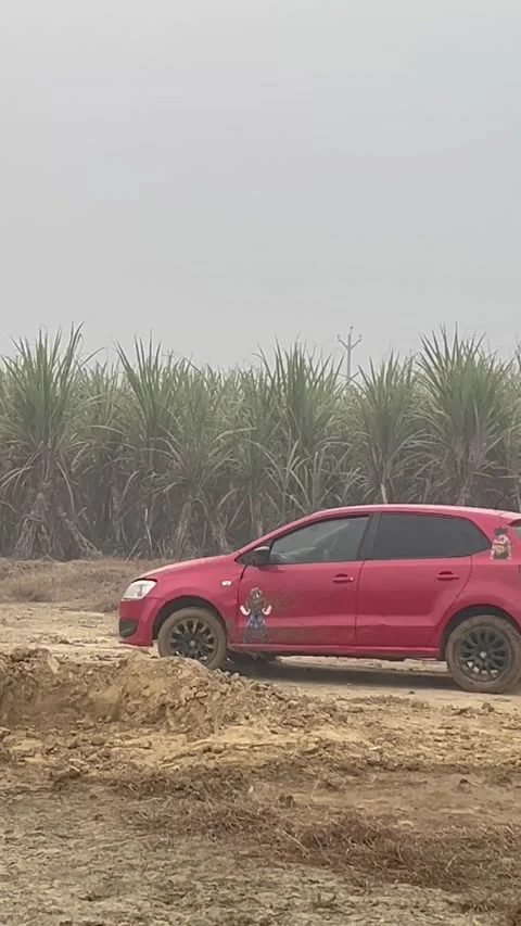 Polo GT Crashes in the Sinkhole While Drifting, India - 22 Dec 2025 Stock Footage 324865248