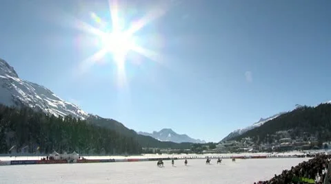 Polo on Ice in St. Moritz Stock Footage 10586896