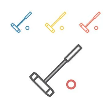 Polo mallet line icon. Vector sport signs for web graphics. Illustrazione stock