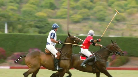 POLO PLAYER BREAKS AWAY Stock Footage 7135030