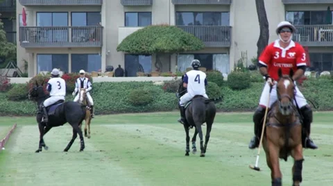 POLO PLAYER CHANGES HORSES DURING A MATCH Video stock 7135462