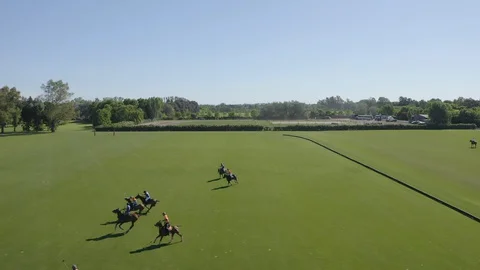 Polo players match Stock Footage