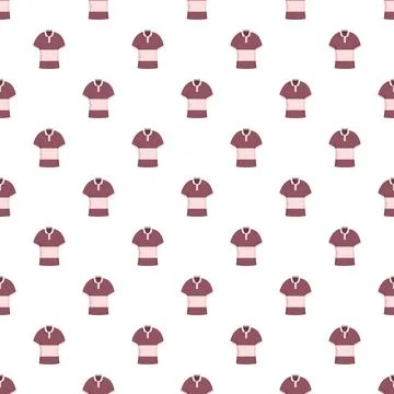 Polo shirt uniform seamless pattern maroon pink Stock Illustration