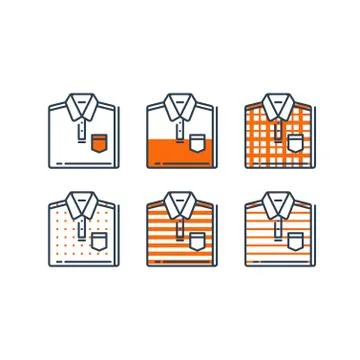 Polo style, folded shirt, men wear choice, casual clothing, basic wardrobe 스톡 일러스트
