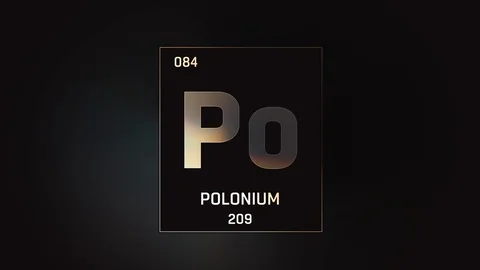 Polonium as Element 84 of the Periodic Table 3D illustration on grey background 스톡 동영상 119592125