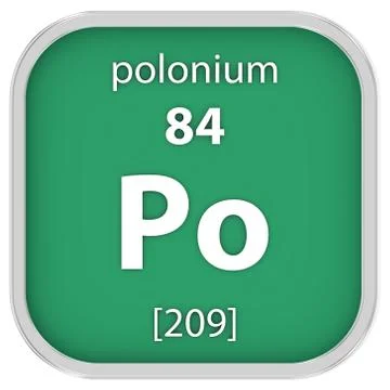 Polonium material sign Stock Photos