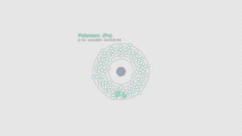 Polonium Po Bohr Atom Model Labeled Animation Video Overlay Alpha 4K Vídeos de archivo 339366928