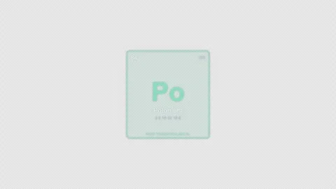Polonium Po Periodic Table Element Tile Labeled Animation Video Overlay Alpha 4K Stock-Footage 339366885