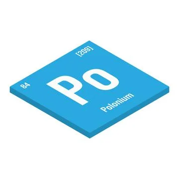 Polonium, Po, periodic table element Stock Illustration