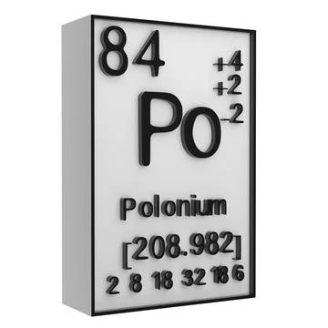 Polonium,Phosphorus on the periodic table of the elements on white blackgro.. Stock Illustration