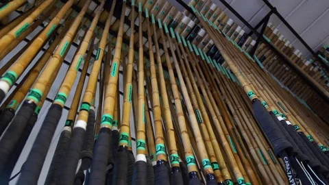 Polosticks hanging on shelf Stock Footage 72984260