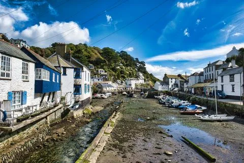 Polperro from bridge Stock Photos