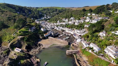 Polperro in Cornwall from drone Stock Footage 286311827