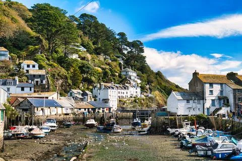 Polperro from pier 스톡 사진