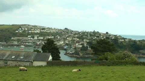 Polruan, Cornwall,  UK Stock Footage 25442465
