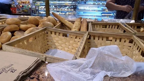 Polsih Market Bread Baskets Video stock 155905029