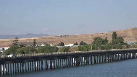 Polson Montana bridge Video stock 216859786