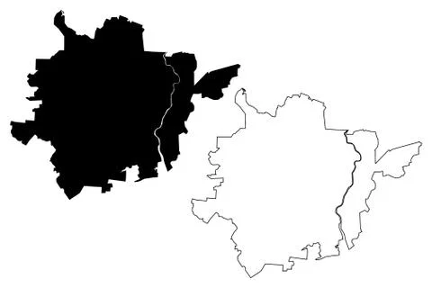 Poltava City (Ukraine) map vector illustration, scribble sketch City of Polta Stock Illustration