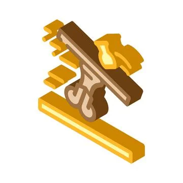Poltergeist fear isometric icon vector illustration Stock Illustration