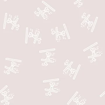 Poltergeist fear line vector seamless pattern Stock Illustration