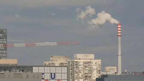 Polution smoke industry view Video stock 270817788