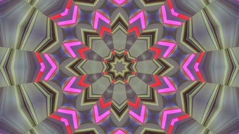 Poly Art Kaleidoscope Geometric Hypnotic Fractal background 00038 Stock Footage 123795122