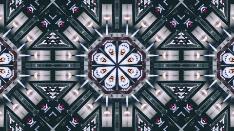 Poly Art Kaleidoscope Geometric Hypnotic Fractal background 00044 Stock-Footage 123796113