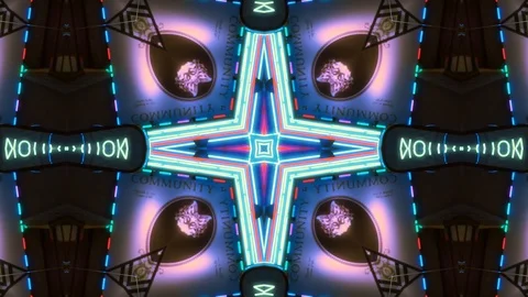 Poly Art Kaleidoscope Hypnotic Pattern Animation Footage Stock Footage 122226088
