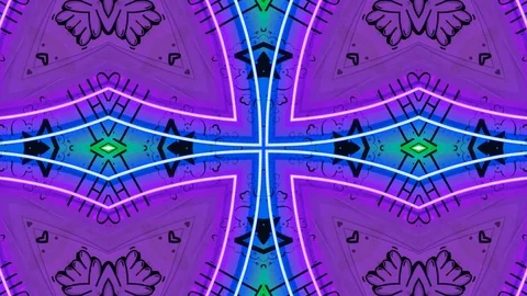 Poly Art Kaleidoscope Hypnotic Pattern Animation Footage Video stock 122334269