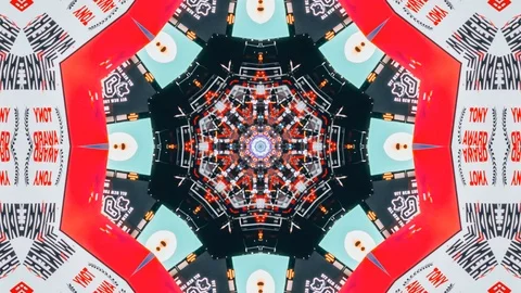 Poly Art Kaleidoscope Hypnotic Pattern Animation Footage Video stock 122338063