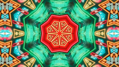 Poly Art Kaleidoscope Hypnotic Pattern Animation Footage Stock Footage 122338470