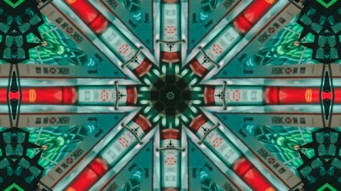 Poly Art Kaleidoscope Hypnotic Pattern Animation Footage Stock Footage 122338657