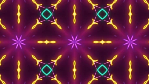 Poly Art Kaleidoscope Hypnotic Pattern Animation Footage Video stock 122697524