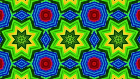 Poly Art Kaleidoscope Hypnotic Pattern Animation Footage Video stock 122705564