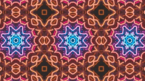 Poly Art Kaleidoscope Hypnotic Pattern Animation Footage Video stock 122709835