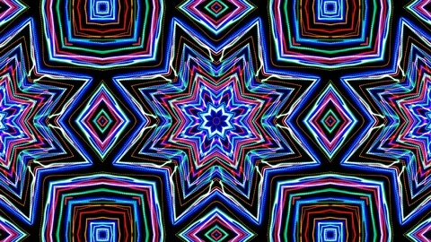 Poly Art Kaleidoscope Hypnotic Pattern Animation Footage Video stock 123138408
