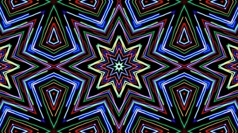 Poly Art Kaleidoscope Hypnotic Pattern Animation Footage Video stock 123138435