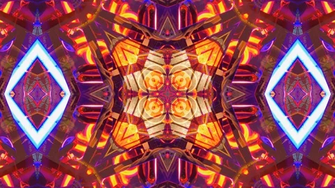 Poly Art Kaleidoscope Hypnotic Pattern Animation Footage Stock Footage 123145200
