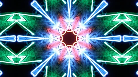 Poly Art Kaleidoscope Hypnotic Pattern Animation Footage Video stock 123145855