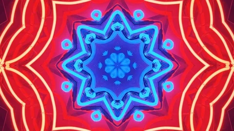Poly Art Kaleidoscope Hypnotic Pattern Animation Footage Video stock 123158431