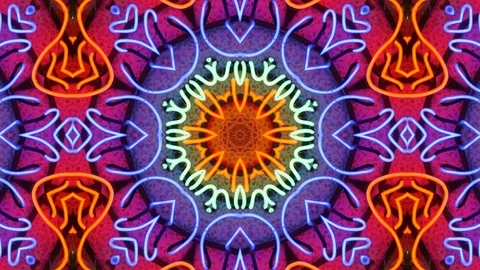 Poly Art Kaleidoscope Hypnotic Pattern Animation Footage Video stock 123170486