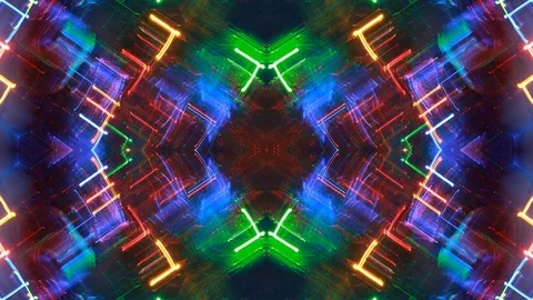 Poly Art Kaleidoscope Hypnotic Pattern Animation Footage Video stock 123171048