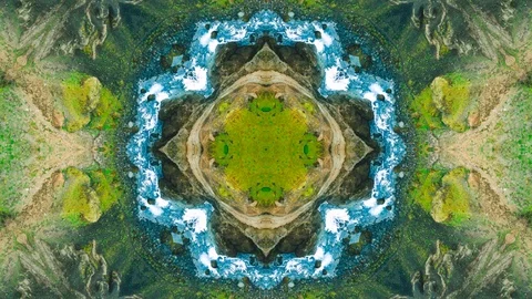 Poly Art Kaleidoscope Hypnotic Pattern Animation Footage Stock Footage 126686853