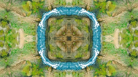Poly Art Kaleidoscope Hypnotic Pattern Animation Footage Stock Footage 126686883