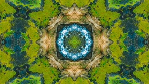 Poly Art Kaleidoscope Hypnotic Pattern Animation Footage Video stock 126686887