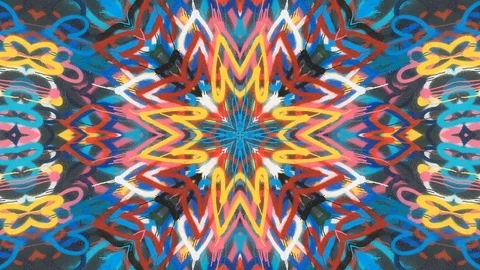 Poly Art Kaleidoscope Hypnotic Pattern Animation Footage Video stock 126690887