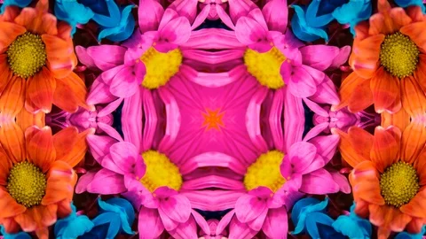 Poly Art Kaleidoscope Hypnotic Pattern Animation Footage Stock Footage 126691018