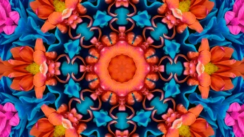 Poly Art Kaleidoscope Hypnotic Pattern Animation Footage Stock Footage 126691026