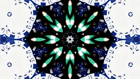 Poly Art Kaleidoscope Hypnotic Pattern Animation Footage Video stock 126692269