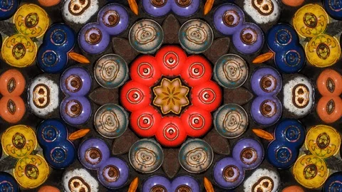 Poly Art Kaleidoscope Hypnotic Pattern Animation Footage Stock Footage 126692600